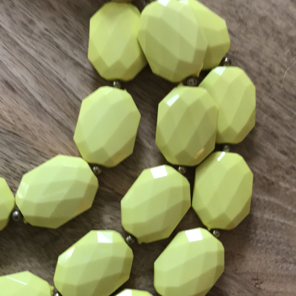 Three Strand Yellow Necklace - Picture 2 of 7